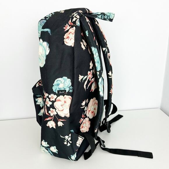Herschel Black Floral Canvas Backpack main image 4